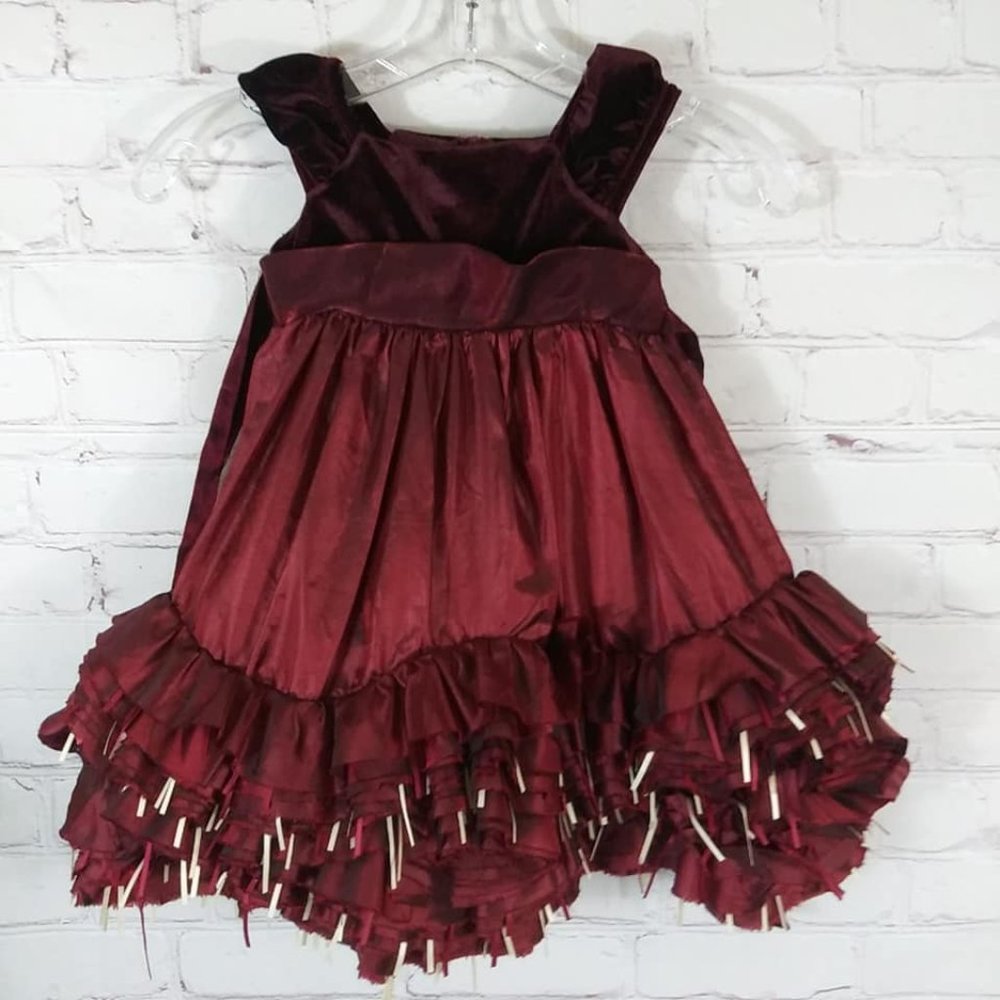 Chantilly Place 18M Holiday Red Velvet Girls Dress